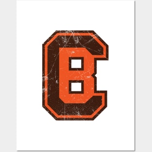 CB Football Monogram - White Posters and Art